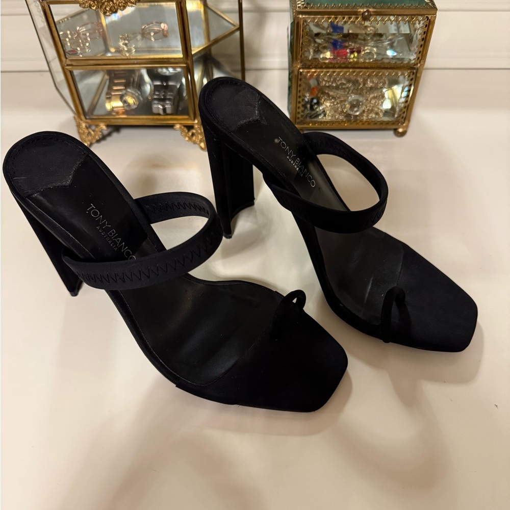 Tony Bianco Black Strappy Heels